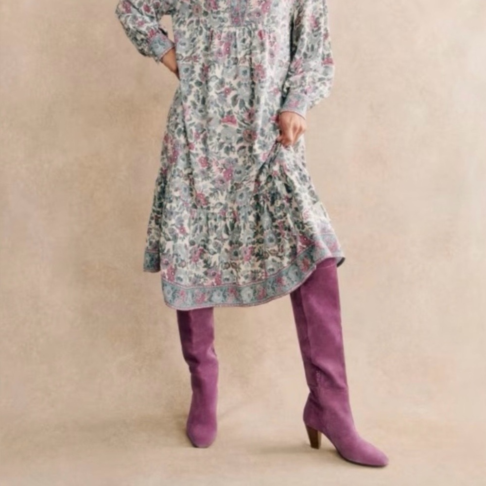 Sezane Shoes NWT Suede Colette Boots in Mauve